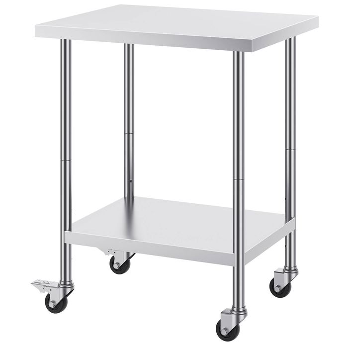 Vevor 610x762x954.6mm Stainless Steel Work Table Silver for Restaurant Home Hotel