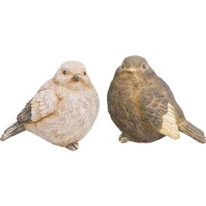 2pc LVD Rustic Birds Resin Figurine Home Decor Set 10.5cm