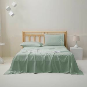 Dreamaker 1500TC Cotton Rich Sateen Sheet Set Sage Super King Bed
