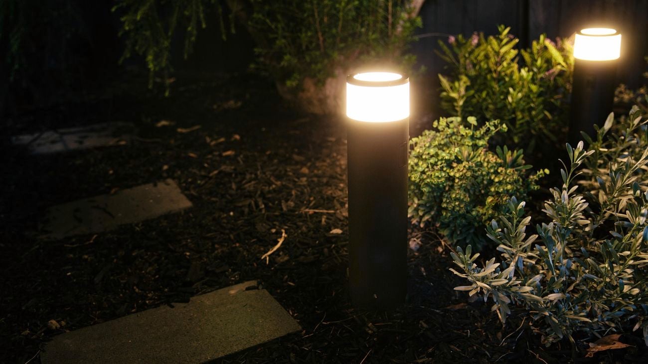 Path lights in the garden.