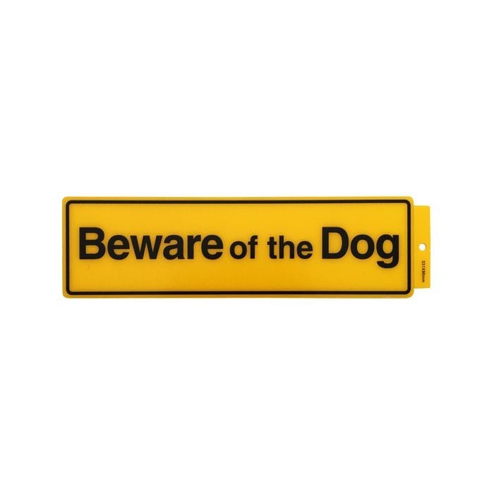 Brutus Beware of the Dog 331 x 96mm Self Adhesive Plastic Sign