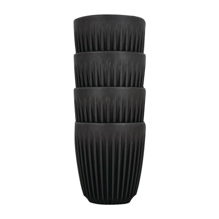 Huskee Reusable Coffee Cups Huskeecup Charcoal 8oz 289ml 4 Pack Responsible