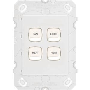 HPM ARTEOR 4 Gang Fan / Light / Heat Switch