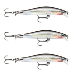3x Rapala 9cm RipStop Shallow Jerkbait Hard Body Fishing Lures - Silver