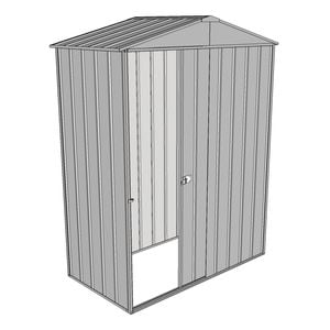 Build-a-Shed 1.5 x 0.8 x 2.3m Front Gable Single Sliding Door Shed - Zinc