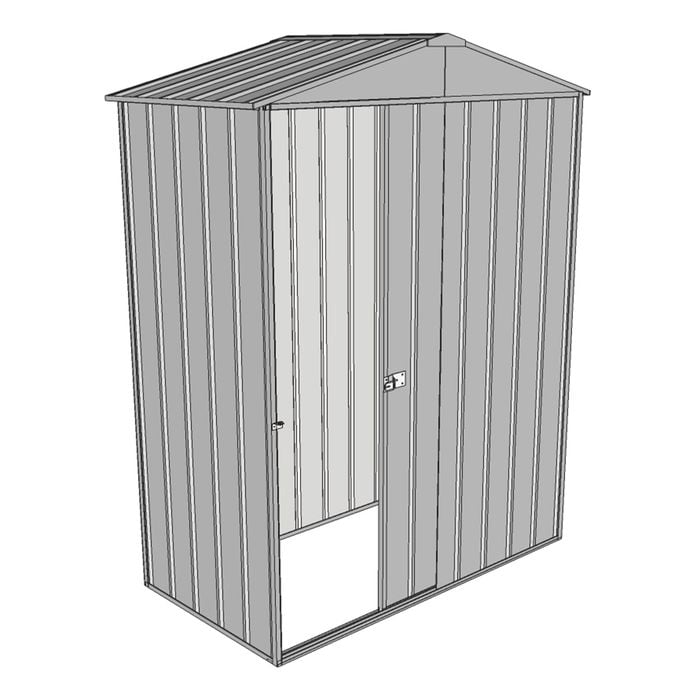 Build-a-Shed 1.5 x 0.8 x 2.3m Front Gable Single Sliding Door Shed - Zinc