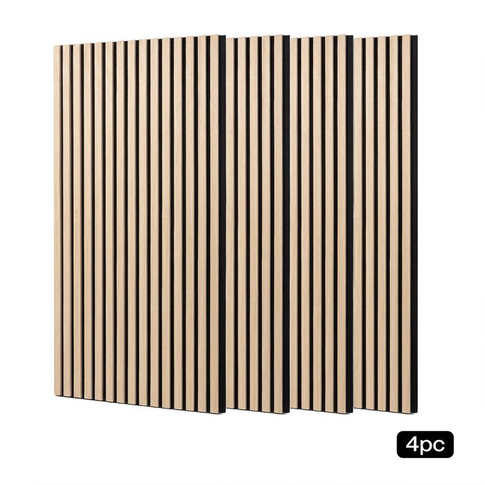 Levede Acoustic Wall Panels 4pc NRC>0.7 120 x 60cm for Interior Wall Decor Oak