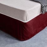 CottonMore Bed Skirt Valance Corrugated Seersucker Pattern Red - Queen