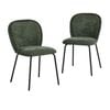 Oikiture Set of 2 Dining Chairs Kitchen Accent Chairs Chenille Pad Metal Legs