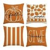 Catzon 4 Pcs Linen Throw Pillow Covers Autumn for Home