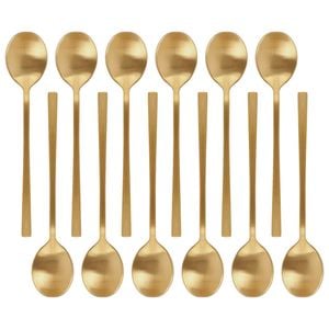 Argon Tableware Stainless Steel Teaspoons - 14.5cm - 8x Durable Rust Resistant Stainless Steel Dishwasher Safe Flatware Set