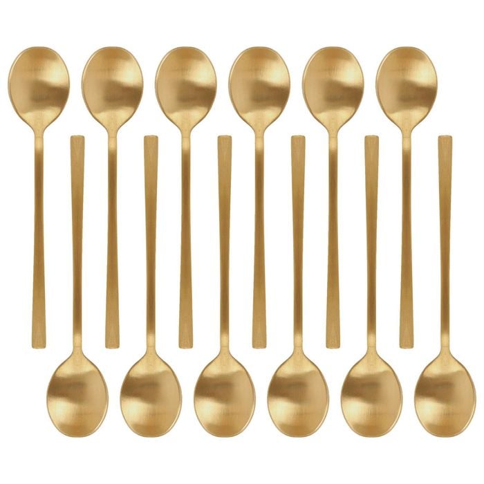 Argon Tableware Stainless Steel Teaspoons - 14.5cm - 8x Durable Rust Resistant Stainless Steel Dishwasher Safe Flatware Set
