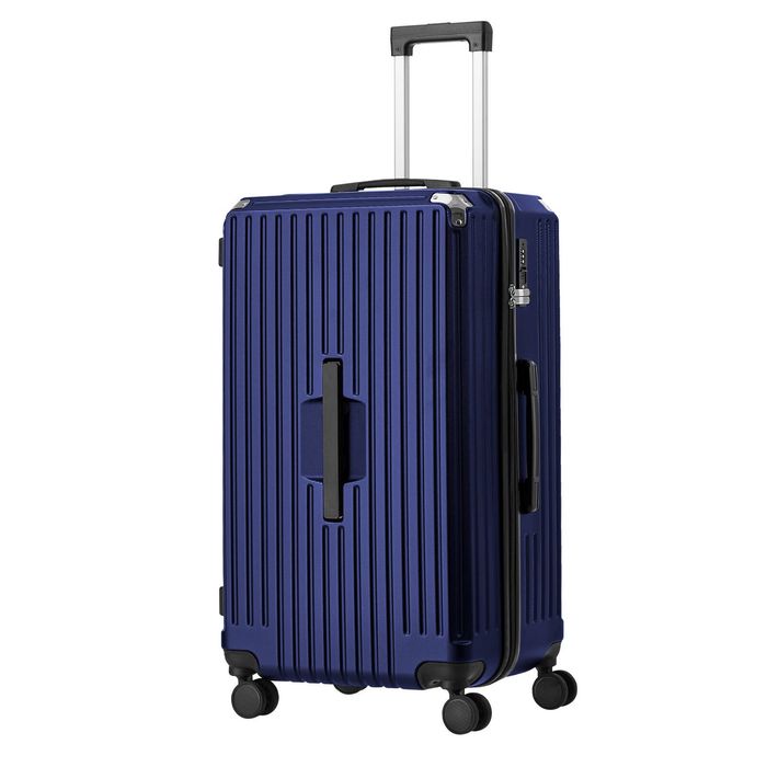 Mazam 32" Luggage Suitcase Tsa Lock Hard Case With Cup Holder Navy