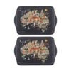 2x 2pc Ashdene Land Down Under AUS Melamine Scatter Tray Black 21x14.2cm