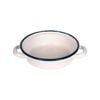 Urban Style Enamelware 14x6.3cm Ragout Plate w/ Handles w/ Blue Rim White