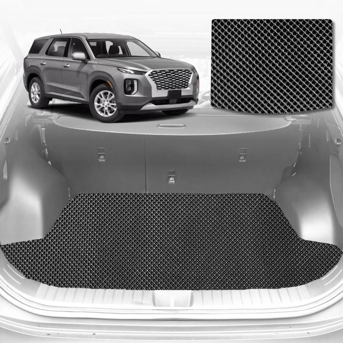 6D Diamond Car Boot Mat for Hyundai Palisade 8 Seater2021-Current-Cargo Mat-Black-Outback GT