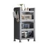 TASTE RELAX SPACE 4-Tier Sideboard Cabinet with Ripple Glass & Adjustable Shelves ¨C 50cm Wide
