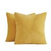 Gioia Casa Corduroy Cushion Covers - Soft Velvet with Windmill Pattern & Hidden Zipper - Yellow, 45cm x 45cm (Twin Pack)