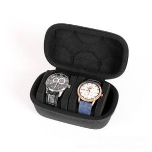 Catzon Watch Travel Roll Case Box With Soft Protective Pillow-2slot
