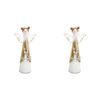 2x LVD Metal Pretty Angel w/ Star Christmas Holiday Decoration 20cm White/Gold