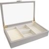 LVD MDF Glass 29.5x19cm Jewellery Box Storage Rectangle Large - Taupe