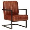 vidaXL Sofa Chair Upholstered Single Sofa Armchair Office Brown Real Leather
