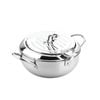 NNEOBA 24cm Deep Frying Pot with Thermometer and Lid Silver