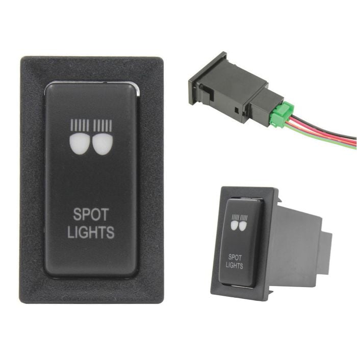 Switch Boss Vertical Push Switch fits pre-2002 Toyota 75/78/79/80/90/95 Series - Spot Lights