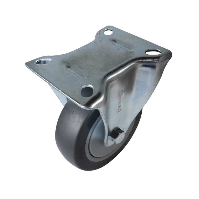 Easyroll 100mm 100kg Grey Castor Fixed Plate - 100mm