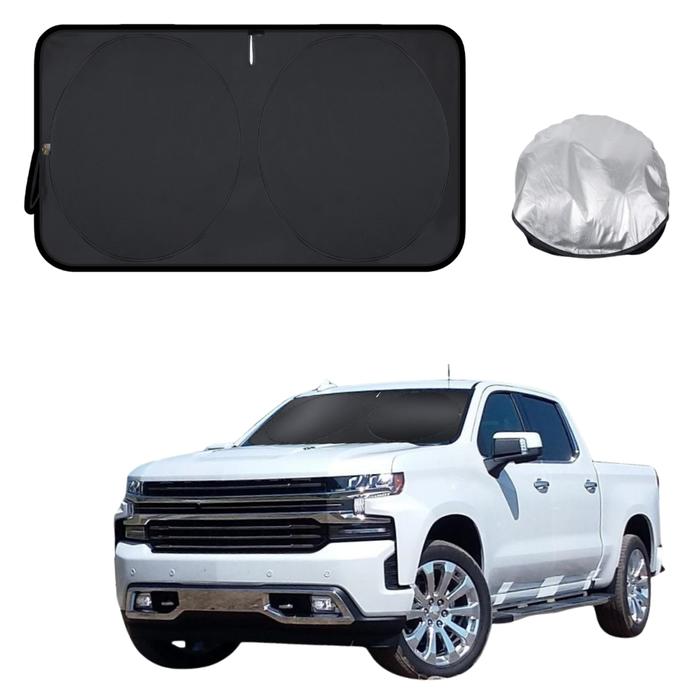 Front Windscreen Sun Shade for Chevrolet Silverado 2019 - Current (GMT T1XX) - Standard 150 x 85 cm - Black