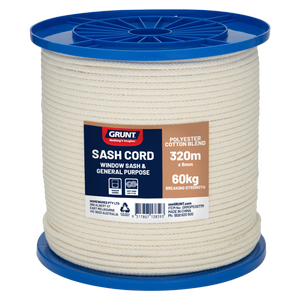 GRUNT 6mm x 320m Polyester Cotton Blend Sash Cord Reel