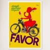 Galrie Charming Favor Lipstick Girl on Bicycle Vintage Poster for Home Décor Art Work, White Frame, 70 x 100cm (28 x 40inch)