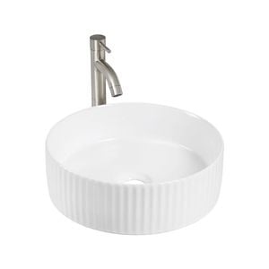CIBO White Gloss Fluted Round Basin