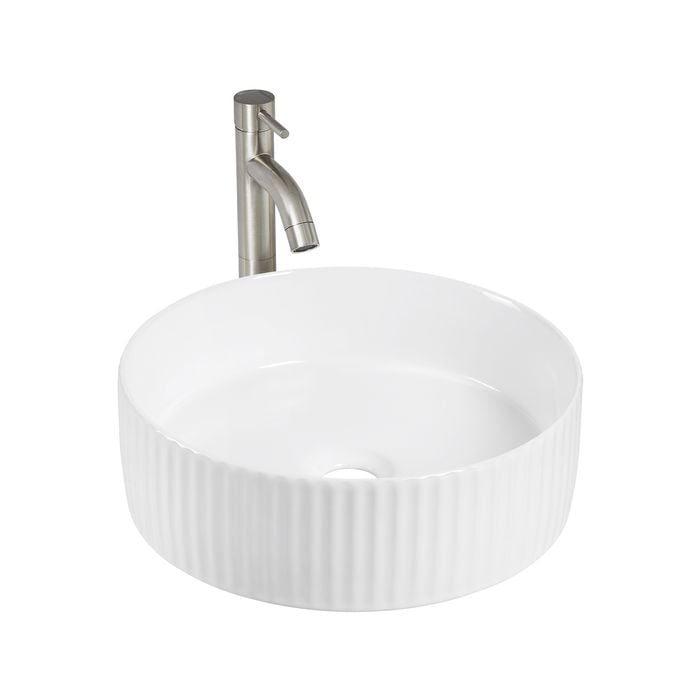 CIBO Gloss White Fluted Round Basin