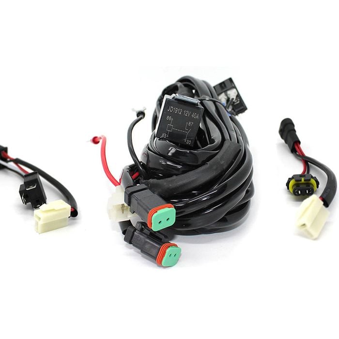Elinz High Beam Wiring Harness Kit LED Driving Light Lightbar Loom H4 HB3/9005 Adapter