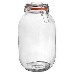 Argon Tableware Glass Storage Jar - 3l/105.5oz - 4 Colour Seals Airtight Kitchen Storage Container Preserving Jar
