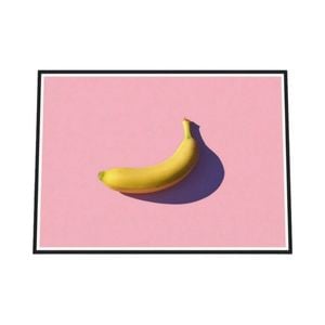 Galrie Stunning Minimal Banana Fine Art Print for Modern Decor, Black Frame, 50 x 70cm (20 x 28inch)
