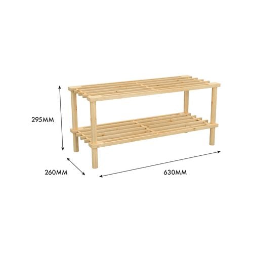 All Set 2 Tier Timber Shoe Rack Bunnings Australia