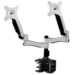 Up to 24" Dual Arm Tilt Swivel 2 LCD Screen Monitor VESA Mount Desk Clamp Base