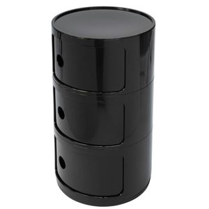SK Designer Living | Replica Anna Castelli Ferrieri Componibili Round Storage Unit 3 Tier - Black