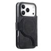 For iPhone 17 Pro (6.3") Detachable Wallet Case Flip Leather Magsafe Magnetic Cover (Black)