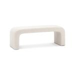 Harper 120cm Boucle Cream Designer Arch Curved Bench Seat