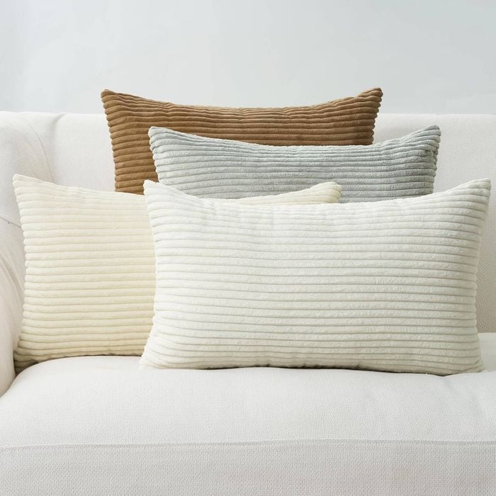 Gioia Casa Corduroy Velvet Cushion Covers - Soft Velvet Fabric with Hidden Zipper - Gradient Beige, 30cm x 50cm (Pack of 4)