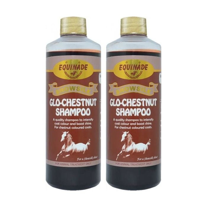 2PK Equinade Showsilk Glo Chestnut Horse Coat Grooming Care Shampoo 500ml
