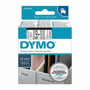 Dymo Black On Clear 12mmx7m Tape