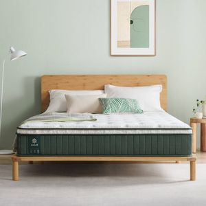 Zinus King Single Mattress Cool Gel Foam 5 Zone Euro Top Bed 25cm - Green Premium Pocket Spring