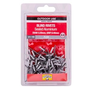 Otter 3.2 x 6.4mm Sealed Aluminium Blind Rivets - 100 Pack