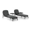 Mornington Outdoor Aluminium Sun Lounge Set With Side Table Midnight
