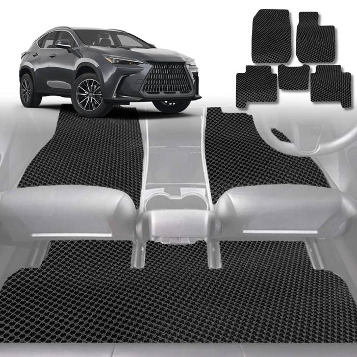 6D Diamond Car Floor Mats for Lexus NX 2022-Current-Full Set-Black-Outback GT
