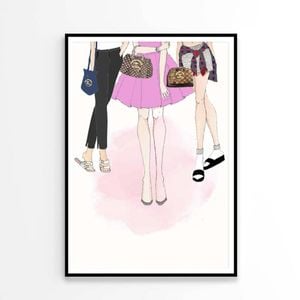 Fancy Girls with Luxury Bags   Print 100% Australian Made 90 x 120cm   (Poster)